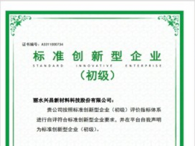 全縣首家！遂昌一企業(yè)通過國家級標(biāo)準(zhǔn)創(chuàng)新型企業(yè)認(rèn)定